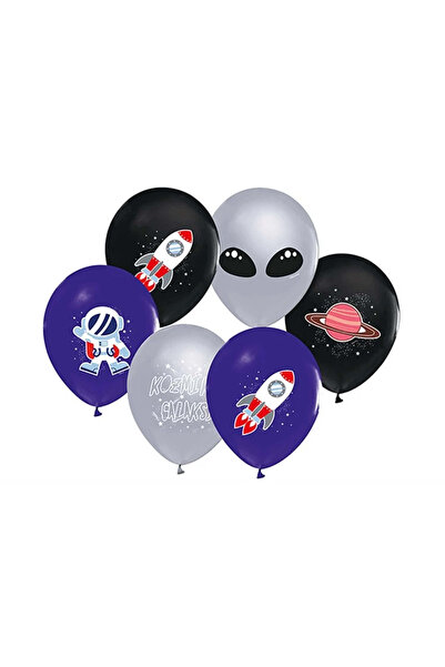 KESKİN SOUND Cosmic Galaxy Printed Balloon 100 Pieces