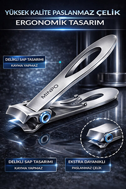 MİNPO Paslanmaz Çelik Tırnak Makası Kaymaz Sap Keskin Tırnak Kesici Dayanıklı...