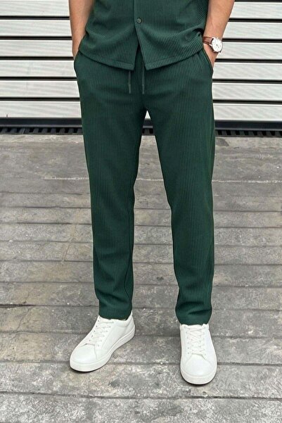 VAMOSCLO Fitilli Baggy Fit Pantolon Yeşil