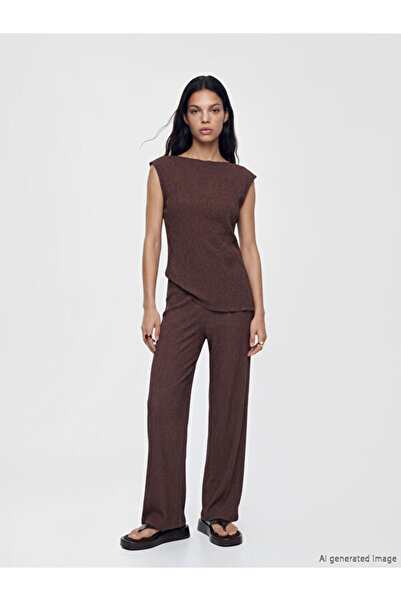 LC Waikiki Quality Pieces from Çelebi Store Women's Textured Pants with Waist...