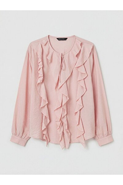 LC Waikiki Lcw Modest Crew Neck Ruffled Blouse