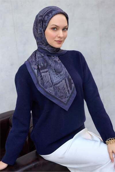 Silk Home Φουλάρι Βισκόζης Βελόρα Τέσσερις Εποχές 90x90