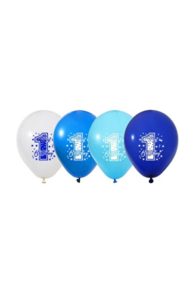 KESKİN SOUND First Birthday Stars Boy Balloons 100Pcs