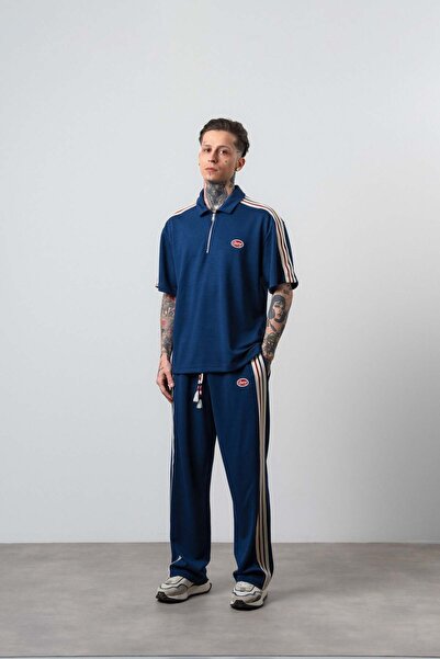 Respire Men's Champ Stripe Detailed Regular Fit Tracksuit Set Navy Blue