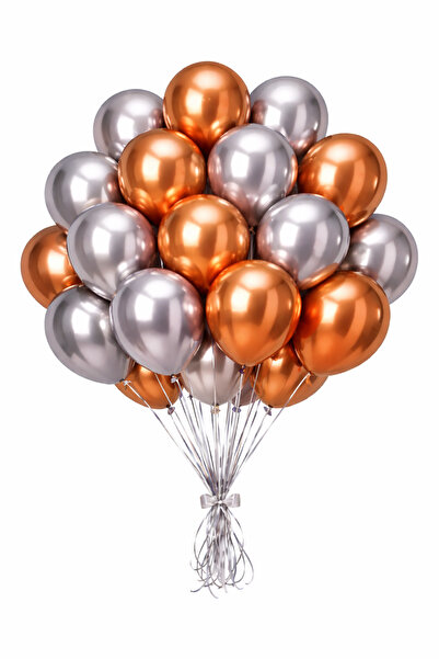 Gemar Chrome Balloons 13 Inch in Copper, Gray Colors 25 Pieces of Balloons.