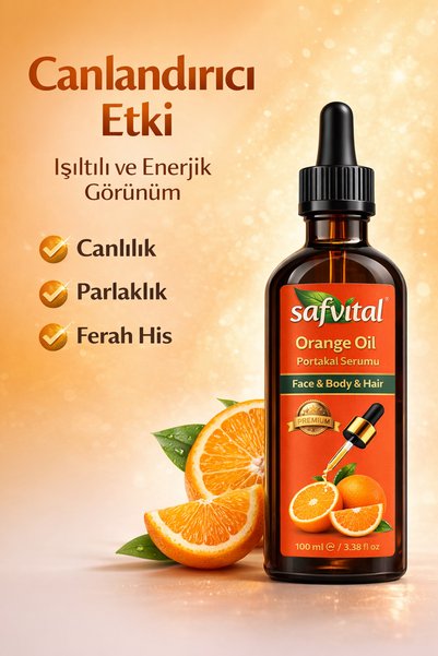safvital Orange Oil 100 ml Skin Hair Body Care Serum Moisturizing Revitalizing Shine Effect Premium Care Oil