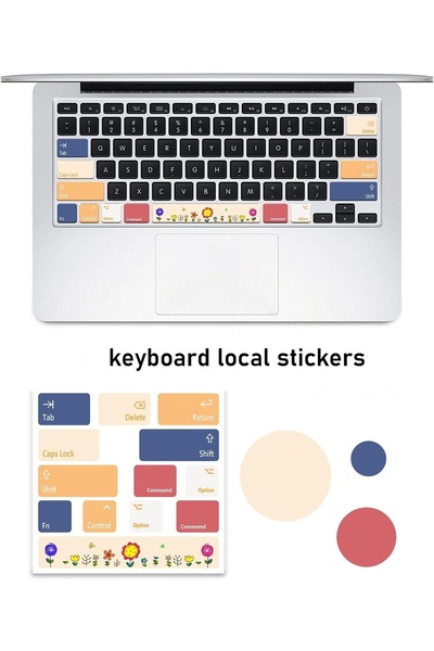 M2M Klavye Sticker Seti – Renkli Minimal Tasarım Tuş Çıkartmaları