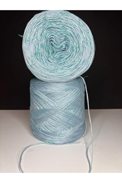 Ana&Kuzusu İplik Baby blue ιταλική μερσεριζέ βισκόζη, τιρκουάζ γκλίτερ (5 στρ...