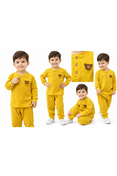 Generic Brand Embroidered Ribbed Combed Cotton Children's Set for Ages 2-5