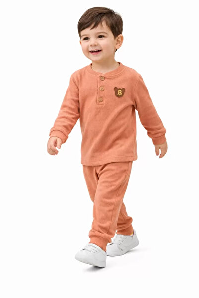 DMR Elegance Embroidered Ribbed Combed Cotton Children's Set for Ages 2-5