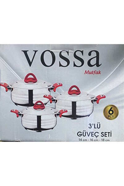 VOSSA 3'lü çelik güveç seti (14cm-16cm-18cm)