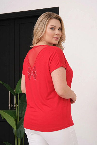 aytemas Tulle Ribbon Stone Printed Blouse