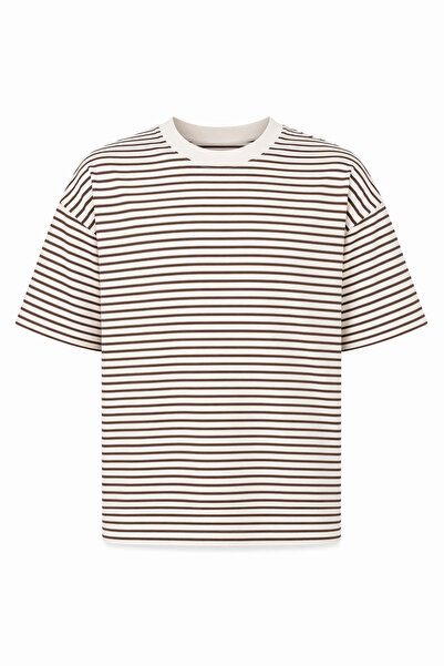 HAZELANNA Καφέ Ριγέ Premium Μπλουζάκι