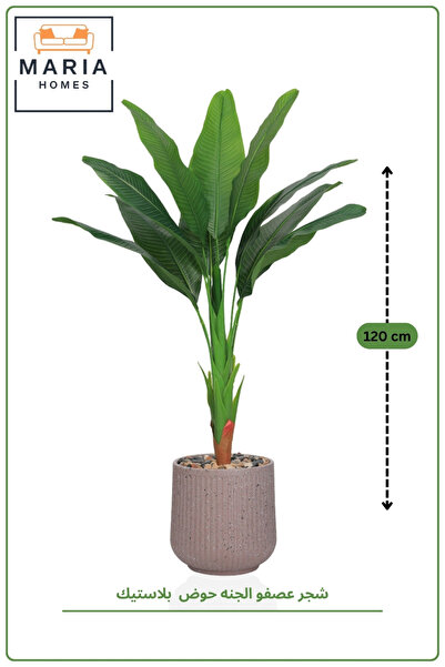 MARIA HOMES 122 cm Artificial Bird of Paradise Plant with Ribbed with Pot – T...