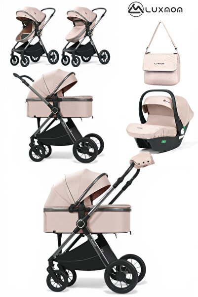 Luxmom Πτυσσόμενο καρότσι 3 σε 1, Αναστρέψιμο, Περιλαμβάνεται στρώμα, Τσάντα,...