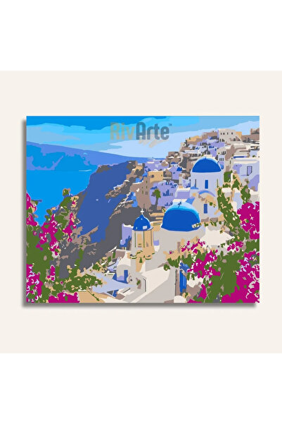 RivArte Sayılarla Boyama Seti Santorini Adası 40x50cm Manzaralar