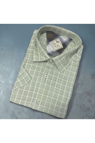 EREN STYLE Linen Classic 100% Cotton Short Sleeve Anti-Sweat Shirt