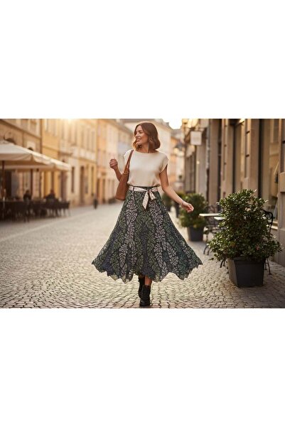 EREN STYLE Φούστα από σιφόν (Μήκος: 95 εκ.) - (38-52)