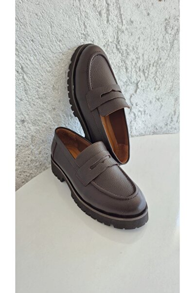 EREN SHOES BAG PLAST Mocasini maro din piele naturala, cu talpa Eva moale si ...