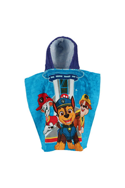 PAW PATROL Prosop tip poncho din bumbac 55x110 cm Albastru