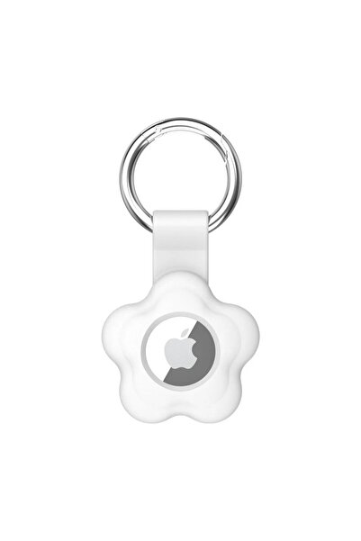SilverCars Airtag Compatible Floral Pattern Silicone Keychain Case Soft Full ...