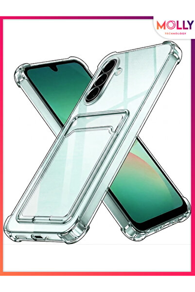 Molly SAMSUNG GALAXY A56 İçin Şeffaf Kart Cepli Köşeleri Takviyeli Silikon Kılıf