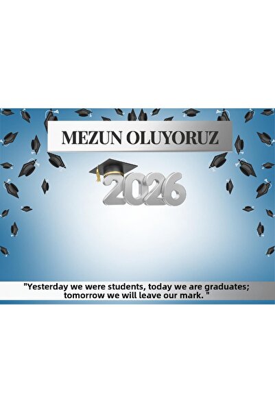 Bkmc Πανό αποφοίτησης 2026 Είμαστε αποφοίτοι Αφίσα από καμβά Φόντο για φωτογρ...