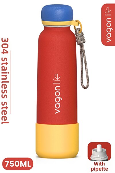 Vagonlife 750 ml Leak-Proof Stainless Steel Thermos Flask with Straw and Hand...