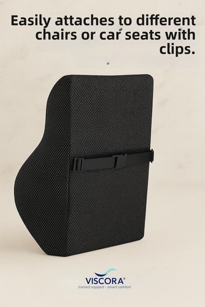 VISCORA Orthopedic Back Cushion with Massage System – Spine-Friendly Ergonomic Lumbar Support