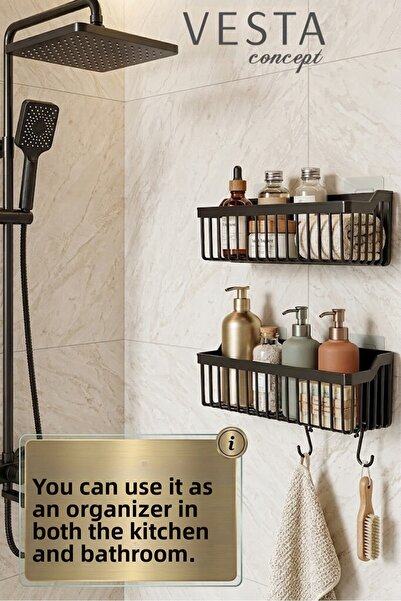 VESTA Concept Multi-Purpose, Self-Adhesive 2-Piece Bathroom and Kitchen Organ...