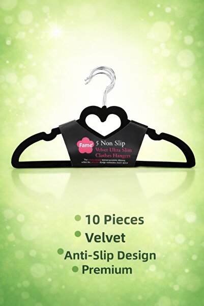 LUCKY CLOVER Σετ Βελούδινων Κρεμάστρων Premium (10 Τεμάχια) – Κομψή οργάνωση,...