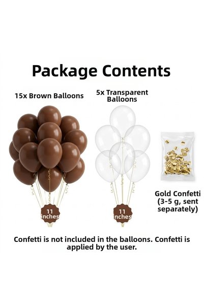 baloss fer Engagement Ornaments Balloon Set 20 Pieces Brown Gold Confetti Transparent Balloon