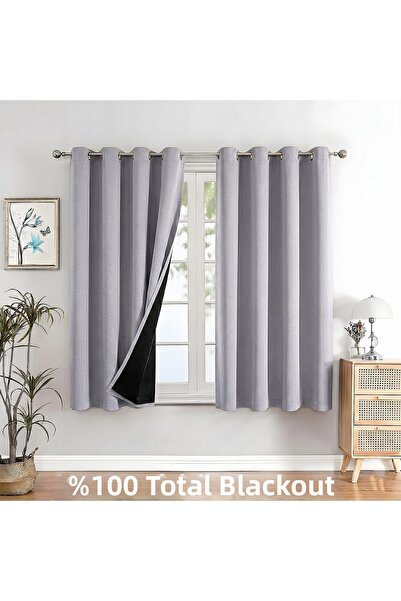 MebelPort Curtain 100% Αδιαφανής Κουρτίνα Φόντου με Κρίκους για Τοποθέτηση Μο...
