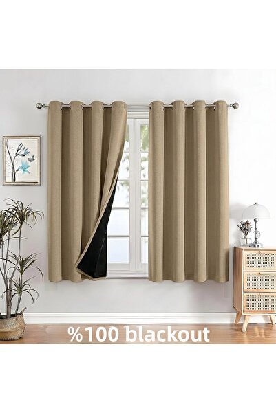 MebelPort Curtain 100% Αδιαφανής Κουρτίνα Φόντου με Κρίκους για Τοποθέτηση Μο...