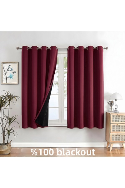 MebelPort Curtain 100% Αδιαφανής Κουρτίνα Φόντου με Κρίκους για Τοποθέτηση Μο...