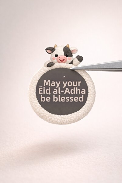 Hayali Çizgili Eid Al-Adha Sticker 4cm Matte Sticker 20 Pieces in A4 Package ...
