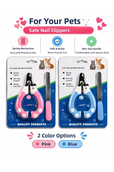HAYHAYPETSHOP مقص أظافر للقطط والكلاب من الفولاذ المقاوم للصدأ، قطع آمن، مقبض...