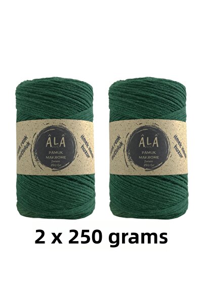 aladepo قطعتان من خيط مكراميه قطني 2 مم، خيط مكراميه للحقائب 250 جرام، 2 × 25...
