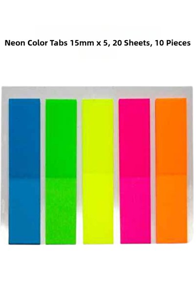 Dağtaş Kırtasiye Σελιδοδείκτης σε χρώμα νέον Notyaz, 20 φύλλα, 15mm x 5 – Έγχ...