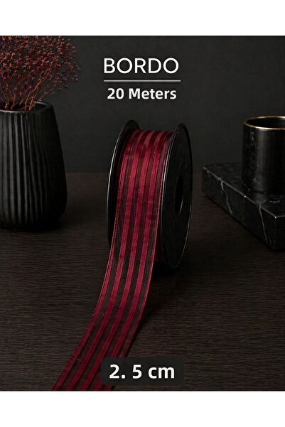 Esteks Dantel ve Tekstil Aksesuarları Ριγέ κορδέλα σιφόν 2,5 εκ. 20 μ., Νύφη,...