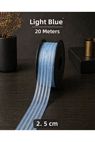 Esteks Dantel ve Tekstil Aksesuarları Ριγέ κορδέλα σιφόν 2,5 εκ. 20 μ., Νύφη,...