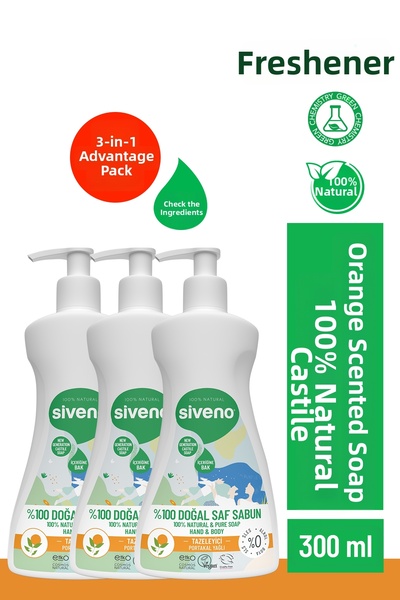 Siveno 100% Natural Liquid Castile Soap with Orange Oil Intensive Moisturizin...