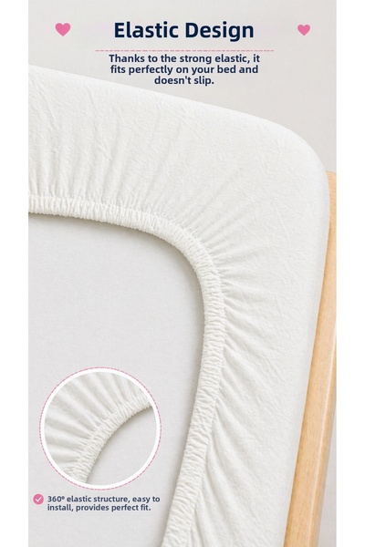 LUNGA VİTA Cotton Combed Cotton 70X140 Elastic Baby Bed Sheet Elastic Crib Sheet