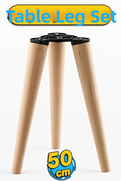 Badem10 Σετ ποδιών 3 τεμαχίων 50 cm Ξύλινο Τραπέζι σαλονιού Zigon Πουφ Σκαμπό...