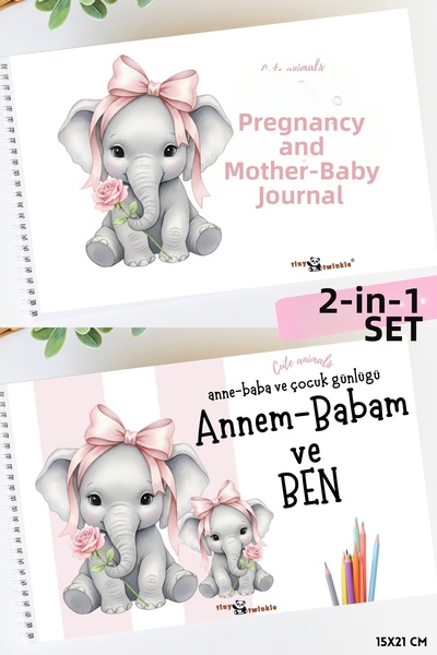 Lodos ΣΕΤ 2 Βιβλίων Αναμνηστικών Σημειώσεων (Χαριτωμένα Ζώα, Ημερολόγιο Αναμν...