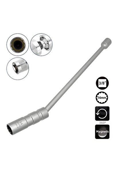 Titi 6563 Αρθρωτός μαγνήτης 12 γωνιών 3/8 " Υποδοχή μπουζί μήκους 14 mm