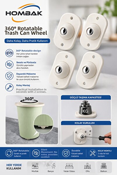 Hombak 360 °   Περιστρεφόμενος τροχός εμπορευματοκιβωτίων – Αθόρυβος, βιδωτός...