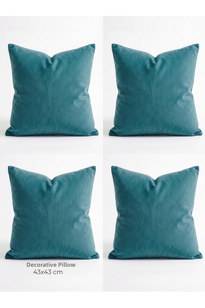 Bercem Home Πολυτελές σετ διακοσμητικών μαξιλαριών με βελούδινη υφή σε τιρκου...