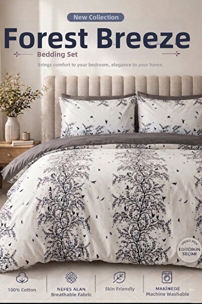 LaLiva Orman Esintis Διπλό Σετ Κλινοσκεπασμάτων - Με Ελαστικό Σεντόνι - Βαμβα...