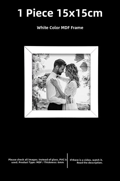 yhfoto 1 Τεμάχιο 15x15 Κορνίζα - Λευκή Κορνίζα - Τετράγωνη Κορνίζα - Επιτραπέ...